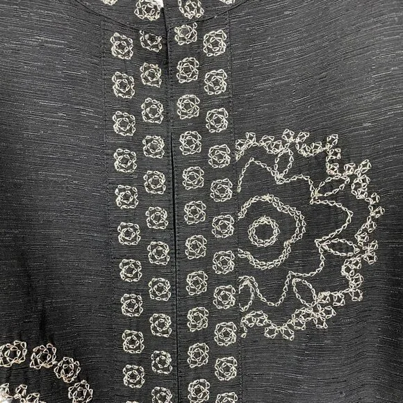 Birch Hill Woman Embroidered Black Jacket Silk Blend Blazer Jacket 2X - Picture 3 of 7